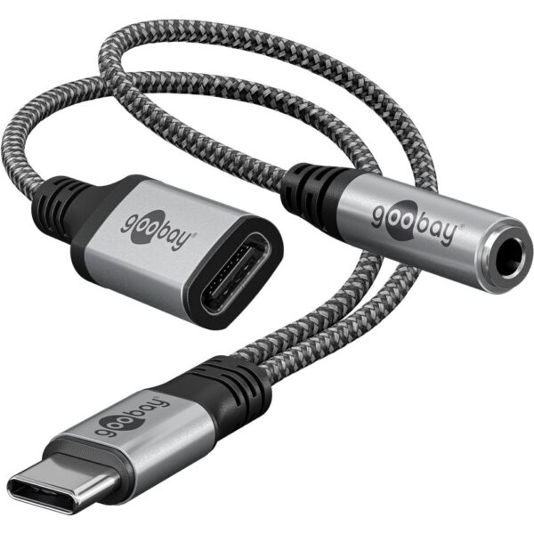 ADAPT USB C > 3,5mm+USB C textil GOOBAY