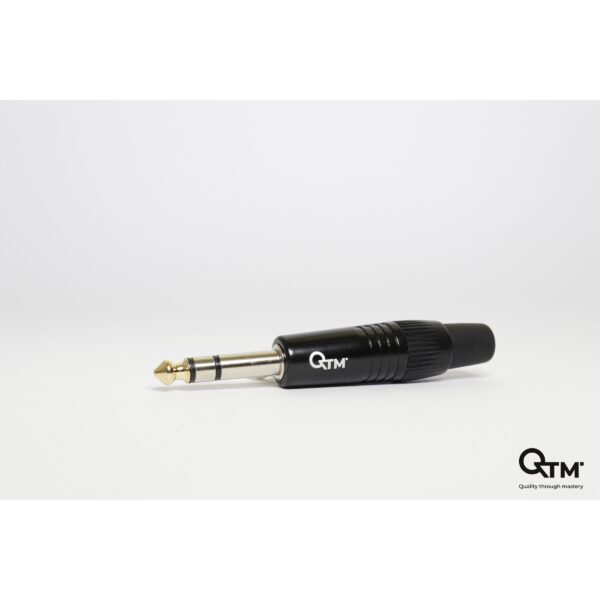 KONEKTOR JACK 6,3mm CRNI STEREO QTM
