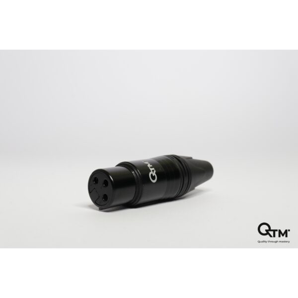 KONEKTOR ŽENSKI XLR 3 PIN METAL CRNI QTM