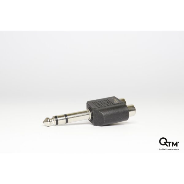 ADAPTER 2x RCA ŽENSKI > JACK 6,3mm MUŠKI STEREO QTM