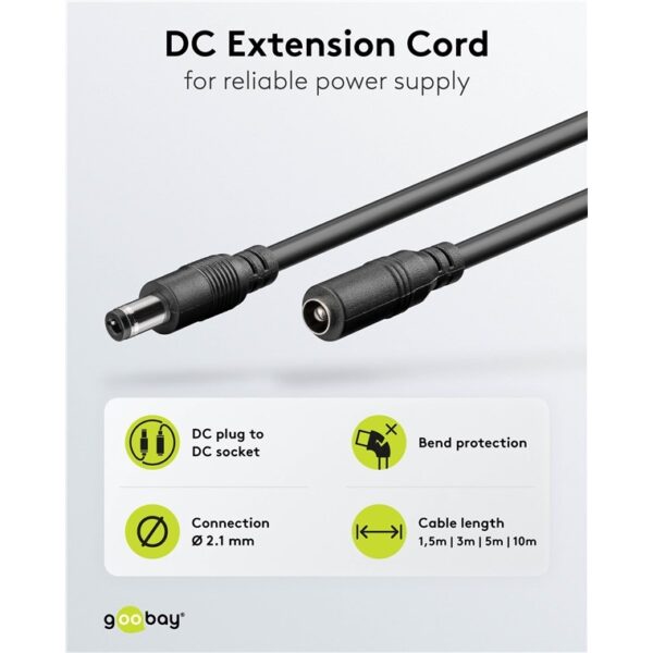 PRODUŽNI DC KAB. 5,5X2,1mm 3m