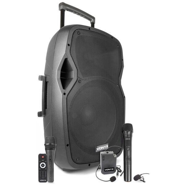 PROF. AKTIV. ZVUČ. 800W 15" BT + MIC + PILOT UHF VONYX