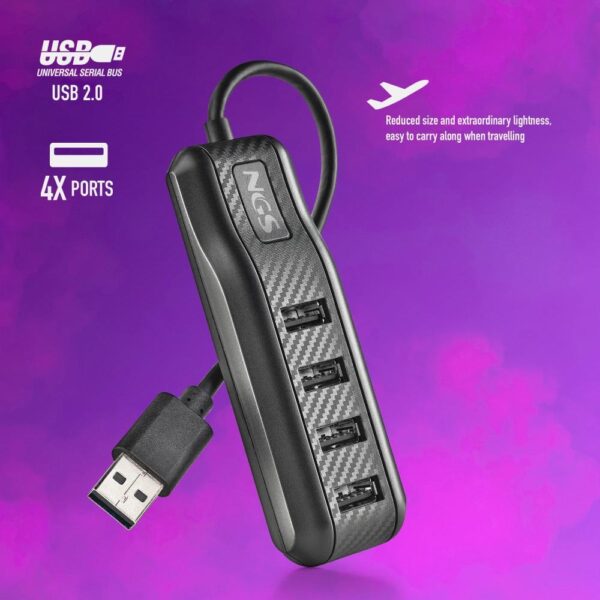 USB HUB 2.0 NGS 4 PORT CRNI