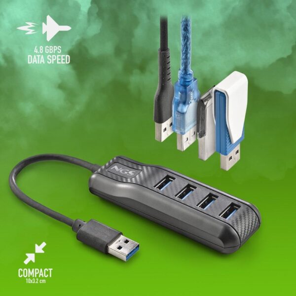 USB HUB 3.0 NGS 4 PORT CRNI