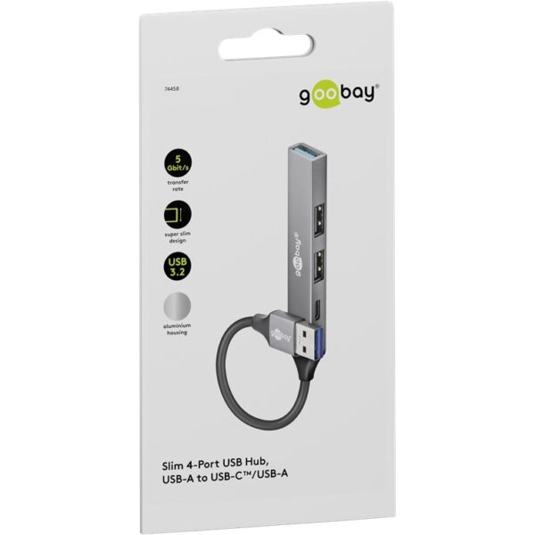 HUB USB-A 3.2 - 1x USB C C + 2x USB A 2.0 + 1x USB A 5G GOOBAY