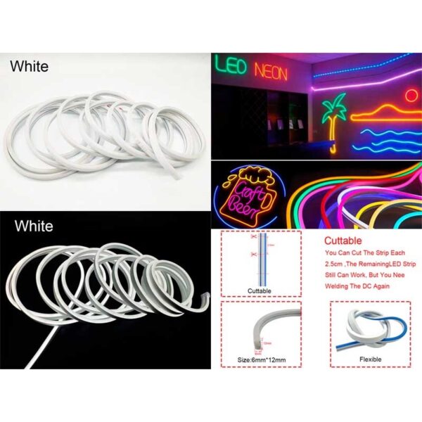 NEON LED TRAKA 5m BIJELA