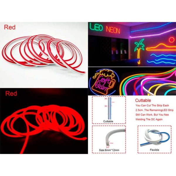 NEON LED TRAKA 5m CRVENA
