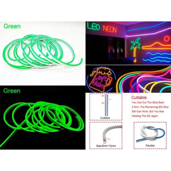 NEON LED TRAKA 5m ZELENA